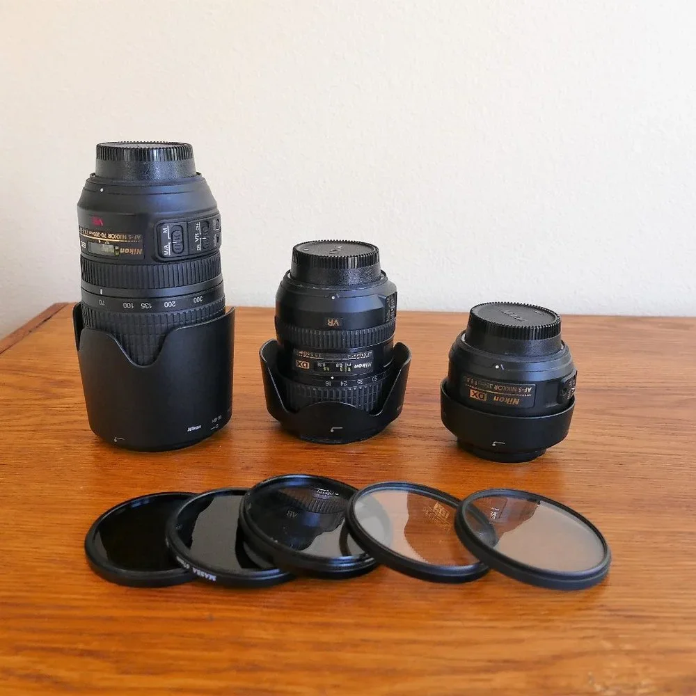 Nikon D90 digital camera, 3 lenses, flash, 5 filters & much more